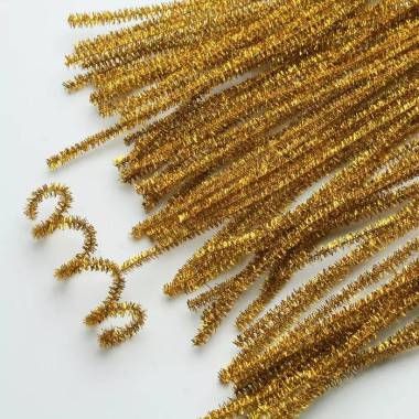 Chenille wire lurex 30 cm gold (B-002)