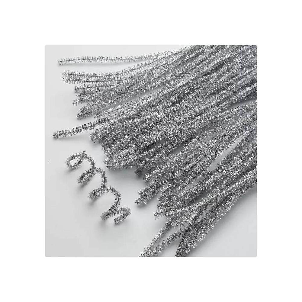 Chenille wire lurex 30 cm silver (B-004)