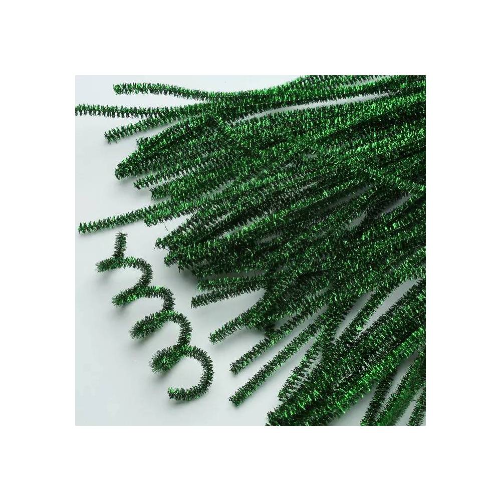 Chenille wire lurex 30 cm green (B-005)