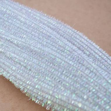 Chenille wire lurex 30 cm pearl (B-018)