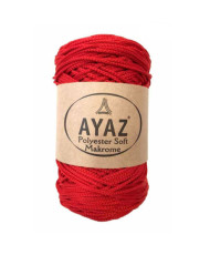 Polyester Soft Makrome AYAZ cord, red (1207)