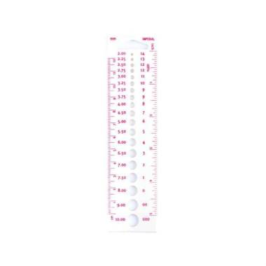 Ruler for measuring the diameter of knitting needles PONY (60644)