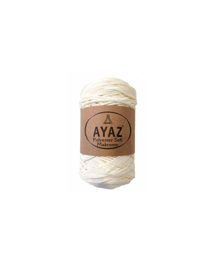 Polyester Soft Makrome AYAZ cord, milky (1300) Polyester Soft Makrome AYAZ cord, milky (1300)