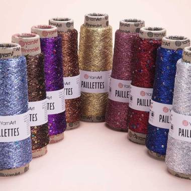 Пряжа люрекс с пайетками YarnАrt Paillettes красный (8006)
