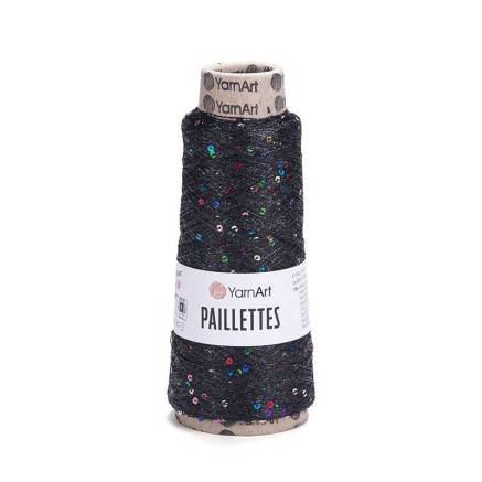 Пряжа люрекс с пайетками YarnАrt Paillettes черный (8010)