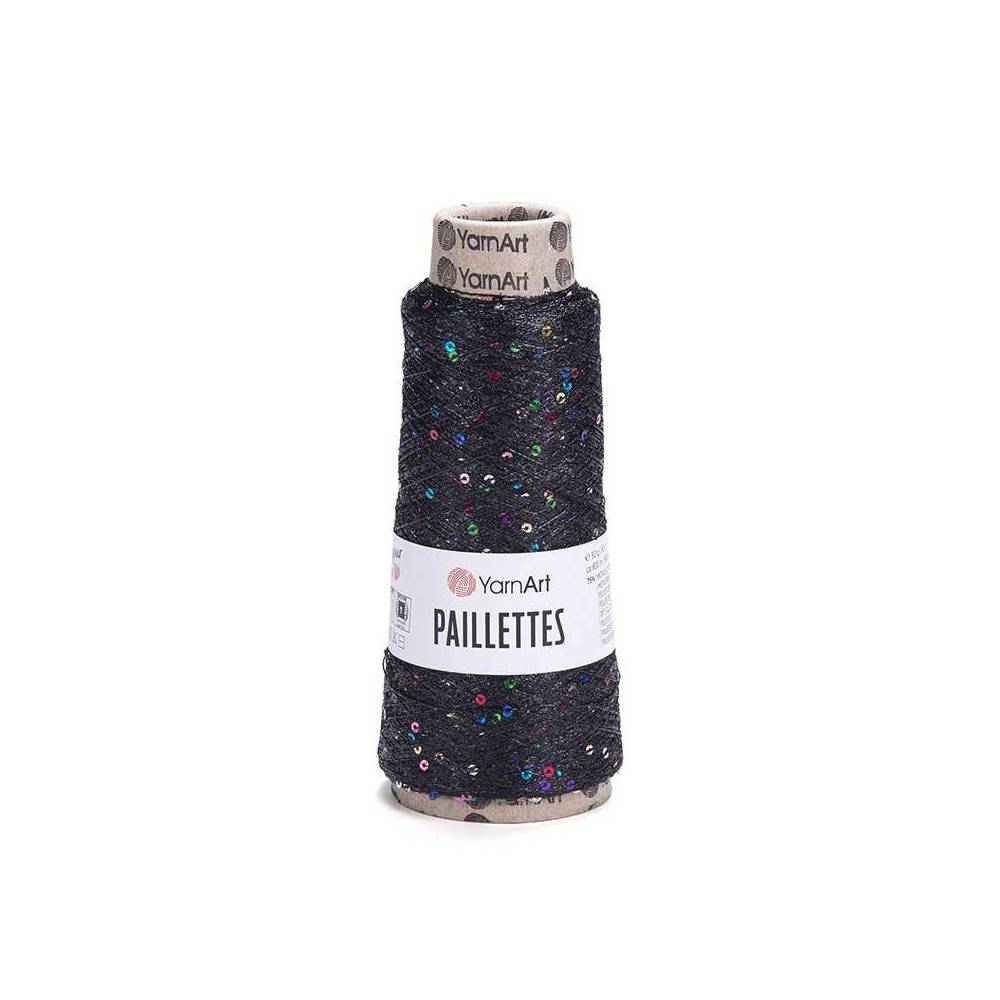 Пряжа люрекс з паєтками YarnАrt Paillettes чорний (8010)