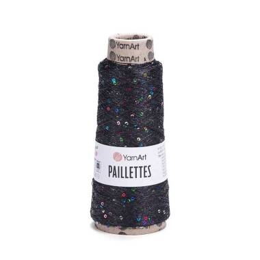 Пряжа люрекс з паєтками YarnАrt Paillettes чорний (8010)