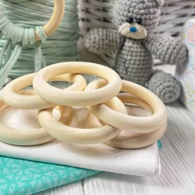 Wooden ring for macrame, sling bead Ø 80 мм