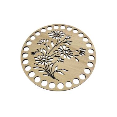 Wooden round openwork bottom, 12 cm (462/12)