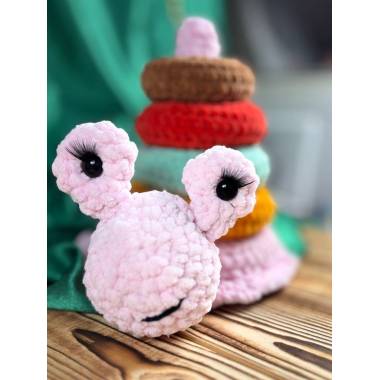 Knitted educational pyramid "Snail" Handmade