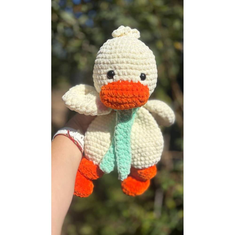Knitted soft comfort toy "Duckling" handmade