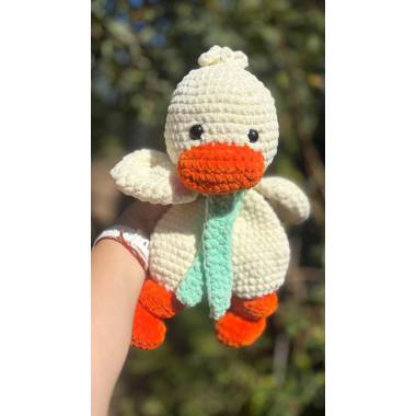 Knitted soft comfort toy "Duckling" handmade