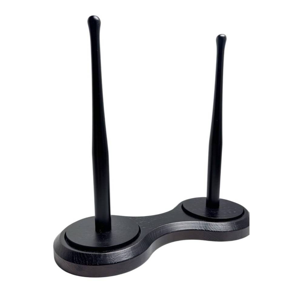 Double yarn holder, black wood