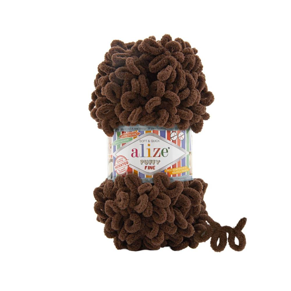 Пряжа Alize Puffy Fine коричневый (493)