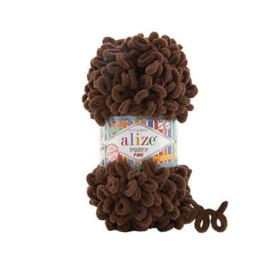 Пряжа Alize Puffy Fine коричневый (493)
