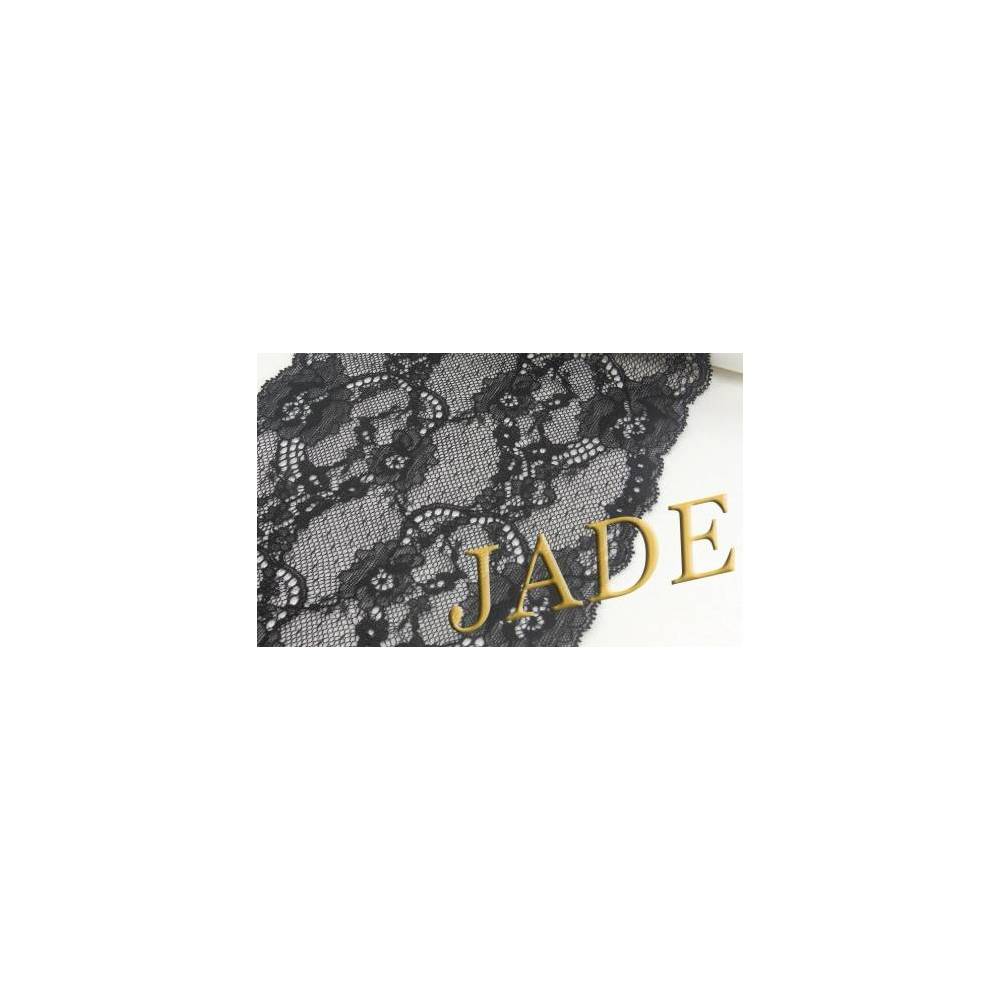 Кружево эластичная, черный цвет, 17 см, JADE (1005-11)