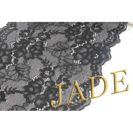 Elastic lace, black, 17 cm, JADE  (1224-16)
