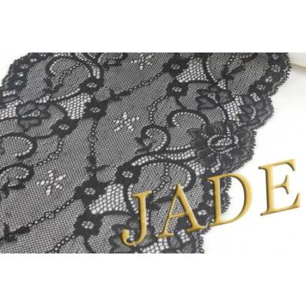 Elastic lace, black, 17 cm, JADE (1037-10)