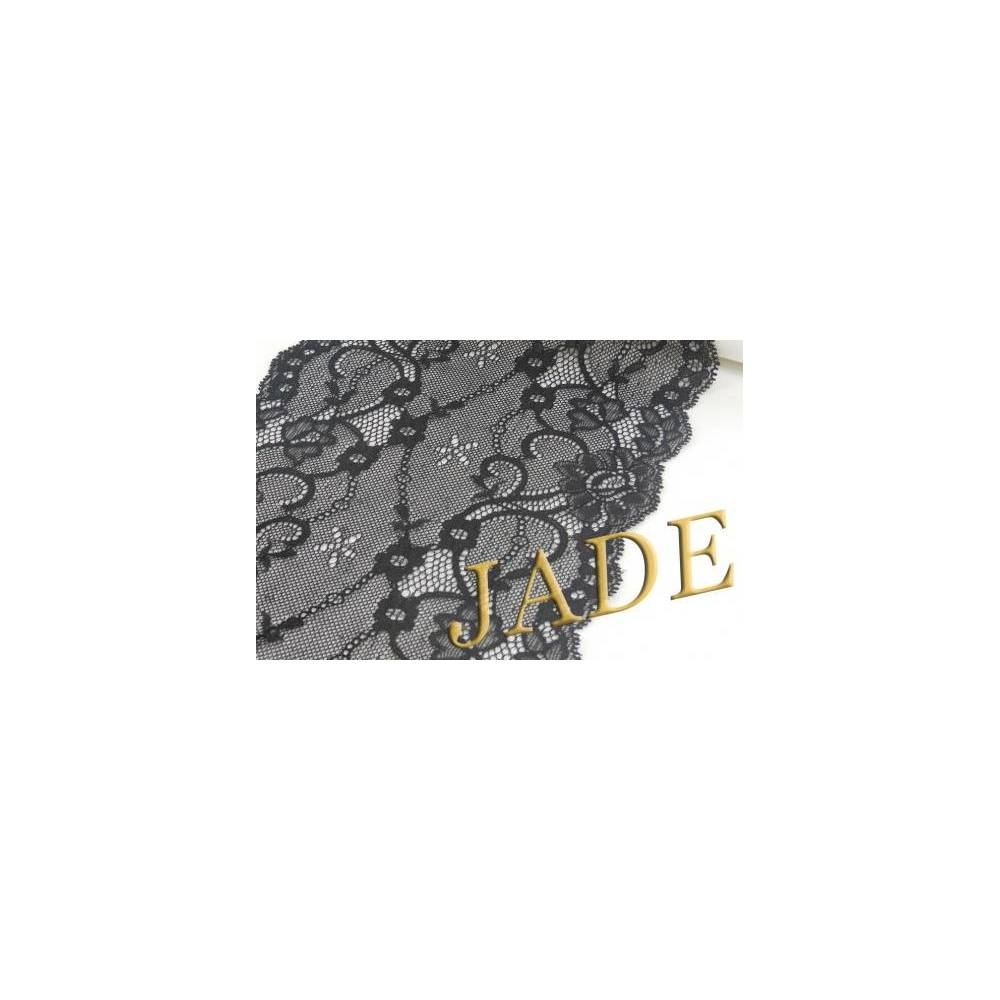 Elastic lace, black, 17 cm, JADE (1037-10)