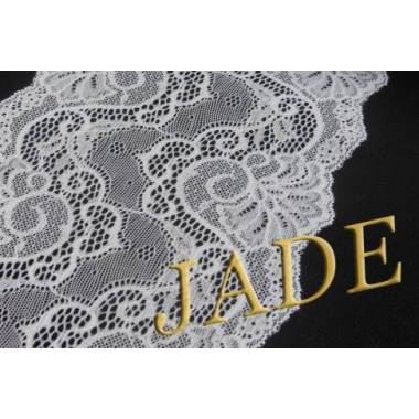 Elastic lace, white, 17 cm, 1 m (3006-10)