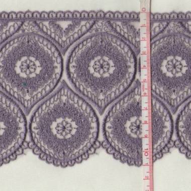 Embroidered lace, lilac color, 11 cm, 1 m.