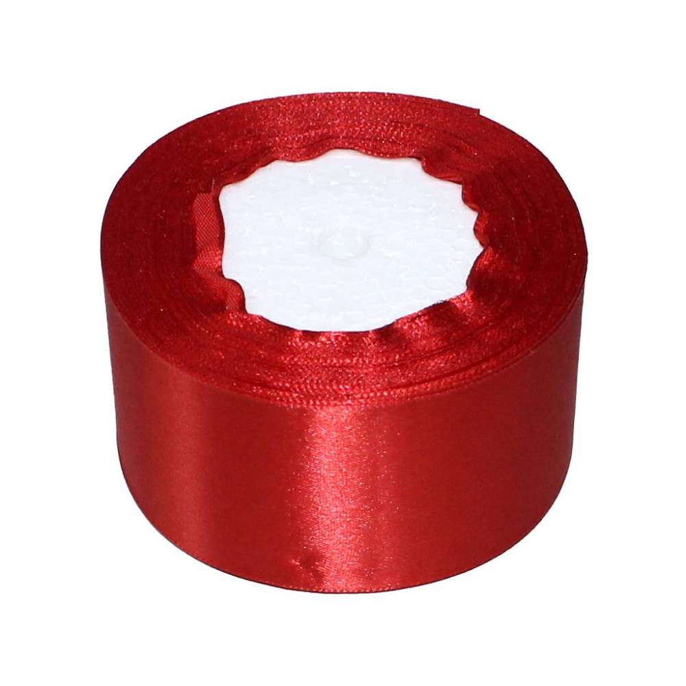 Satin ribbon 5 cm, red
