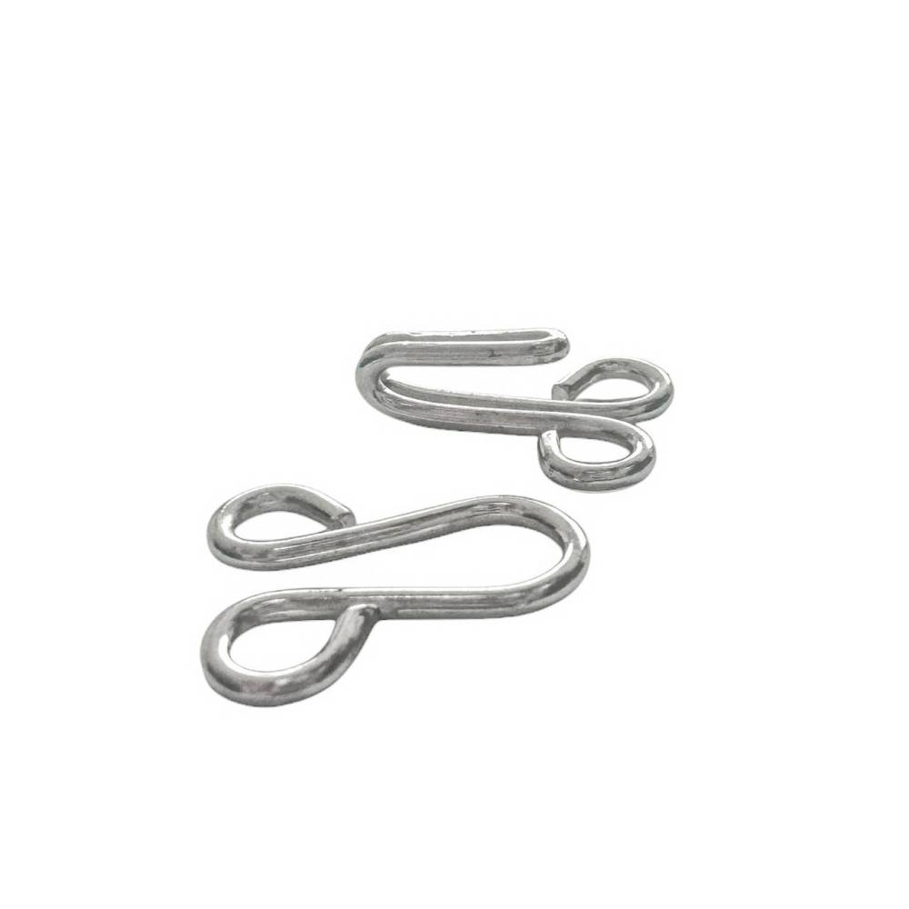 Large hook clasp, size 9, silver