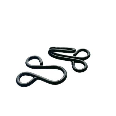 Large hook clasp, size 9, black