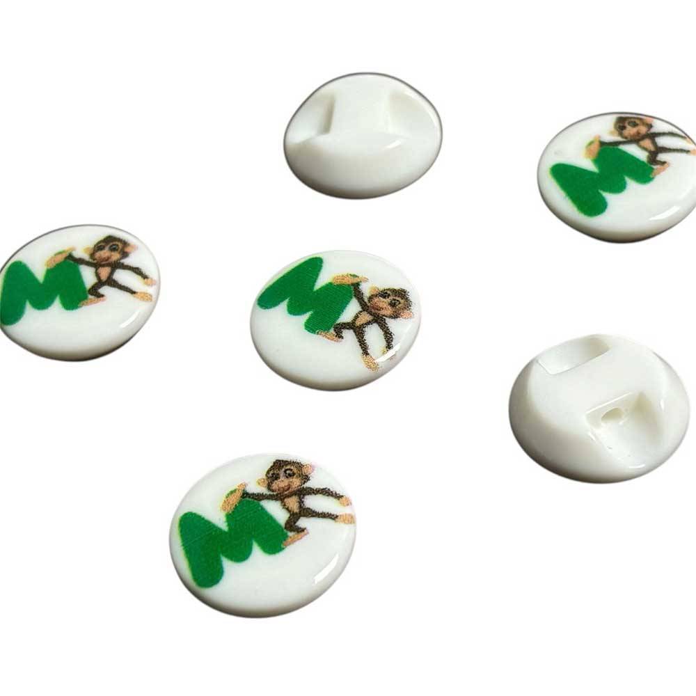 Plastic button, Monkey, 14 mm