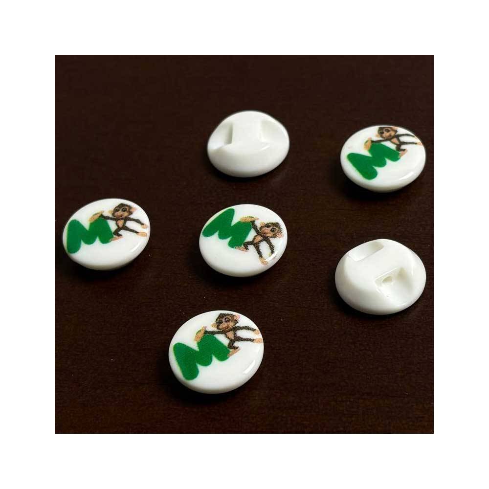 Plastic button, Monkey, 14 mm