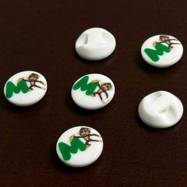 Plastic button, Monkey, 14 mm