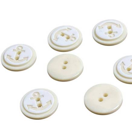 Plastic button ecru, Anchor, 14 mm