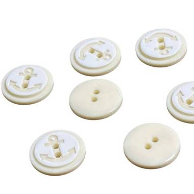 Plastic button ecru, Anchor, 14 mm