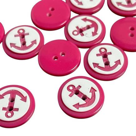 Plastic button raspberry, Anchor, 14 mm