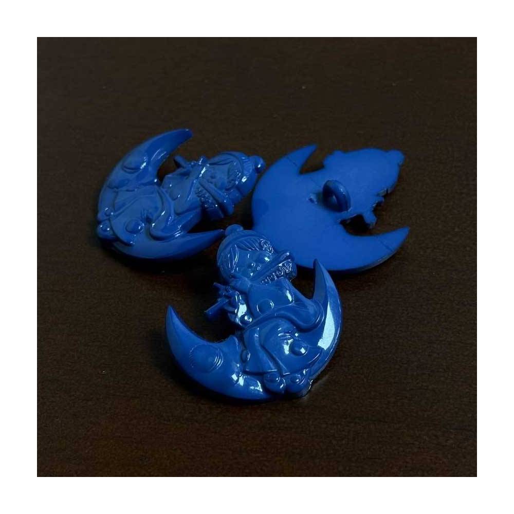 Plastic button, Elf on the moon, 28 mm
