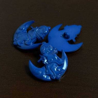 Plastic button, Elf on the moon, 28 mm