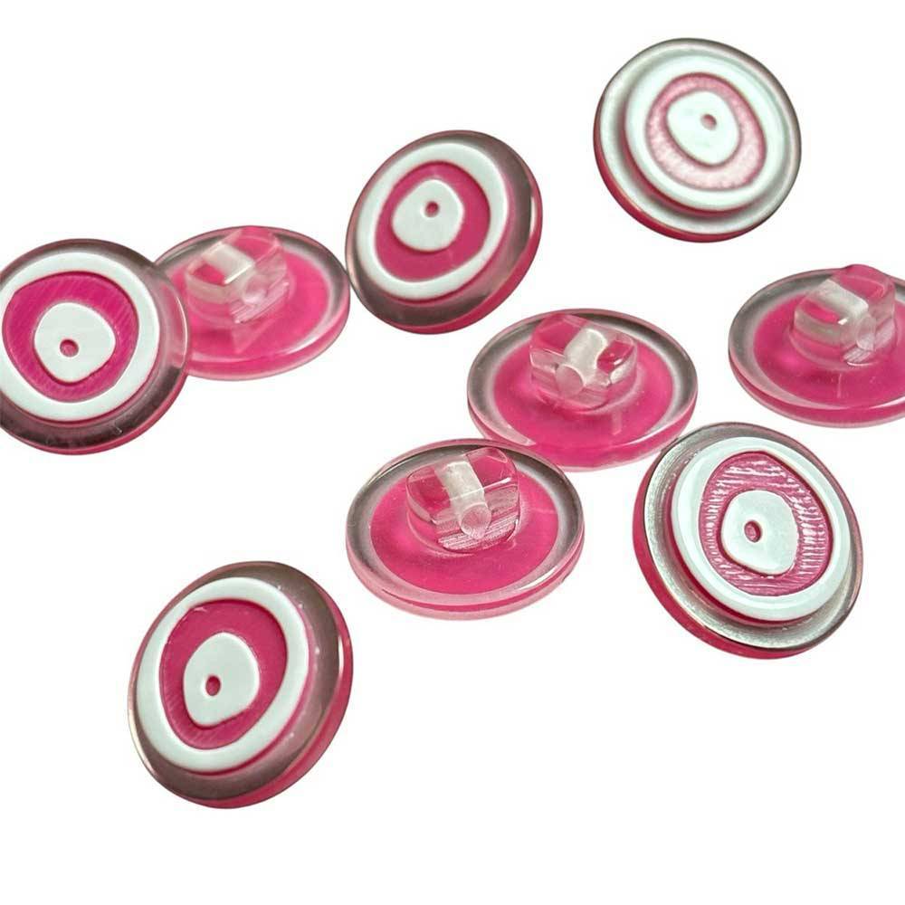 Plastic button on a leg, raspberry, 14 mm