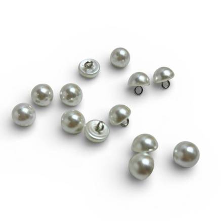Pearl button white, 10 mm