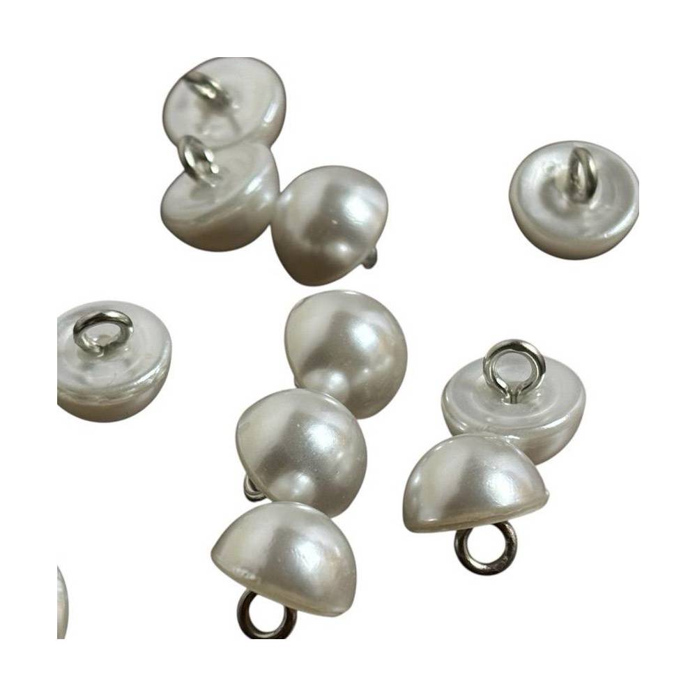 Pearl button white, 10 mm