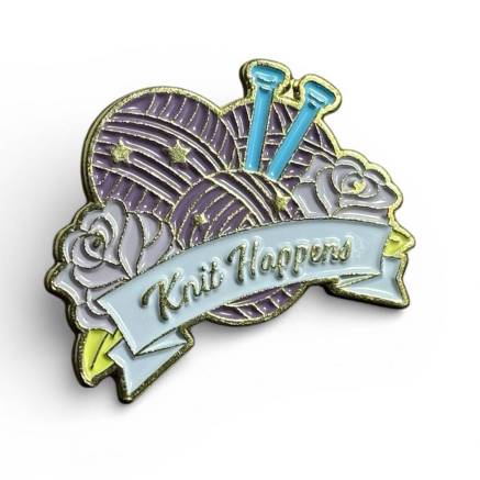 Knit Happens clothing pin badge, 3*2.2 cm
