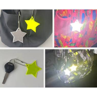 Reflective keychain "Star" mix colors