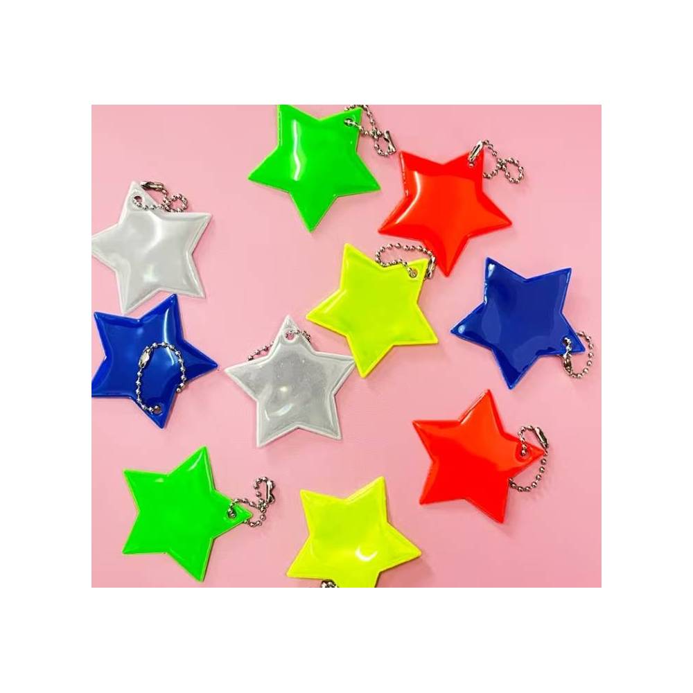 Reflective keychain "Star" mix colors