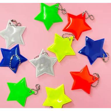 Reflective keychain "Star" mix colors