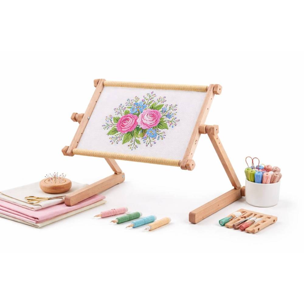 Wooden tabletop embroidery machine "Zyablik" with a 20x24 cm hoop, Arabesque