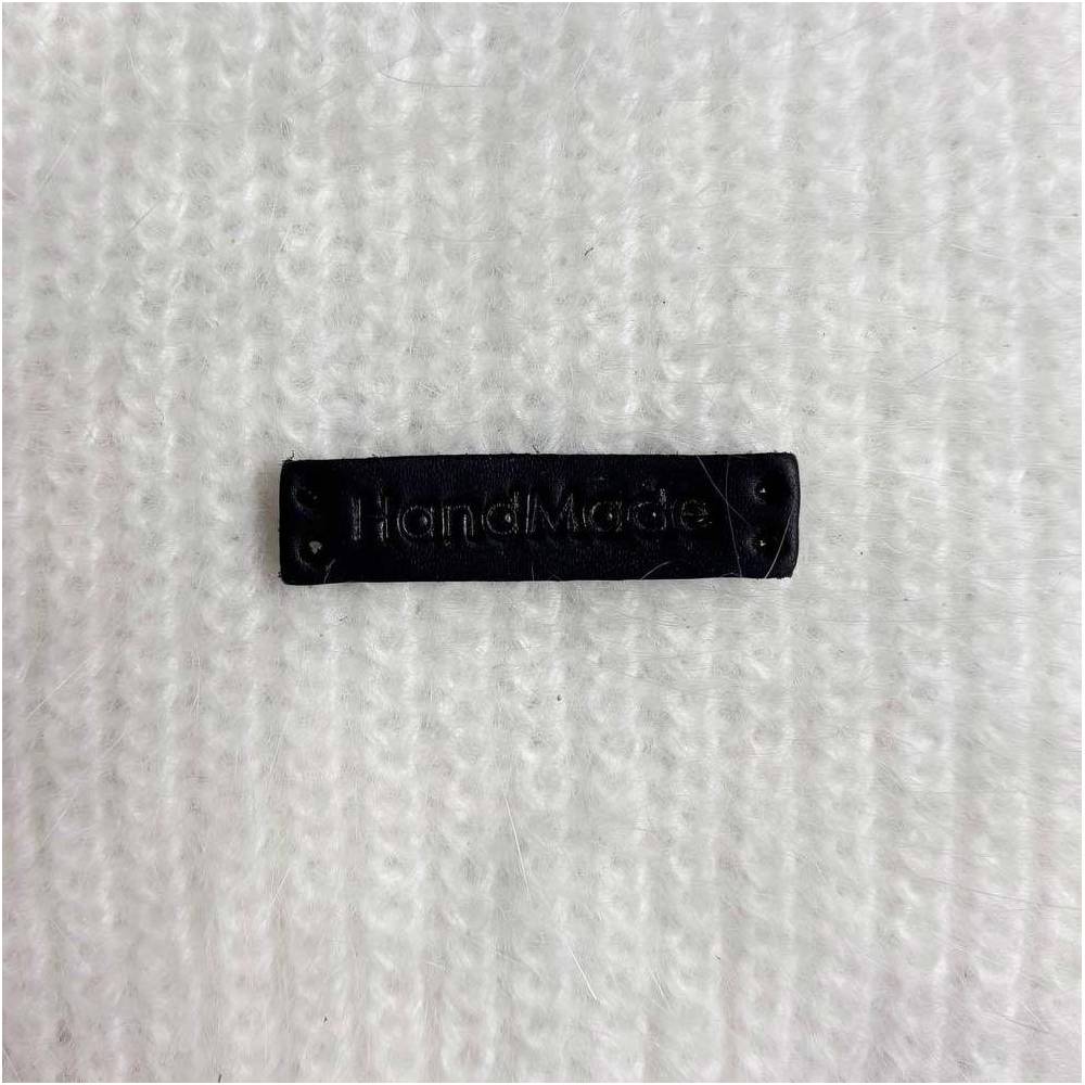 Sewing tag Handmade, leather, black