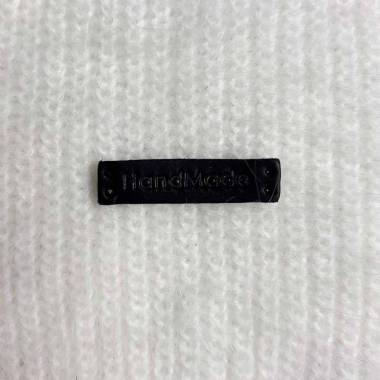 Sewing tag Handmade, leather, black