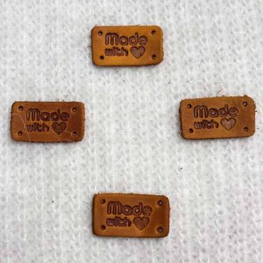 Tag Handmade With ❤, leather, mustard