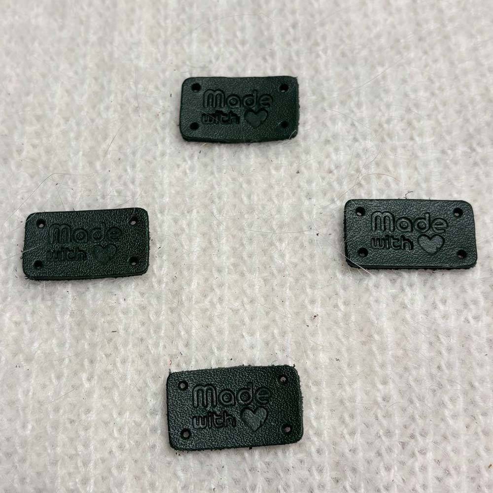 Tag Handmade With ❤, leather, green