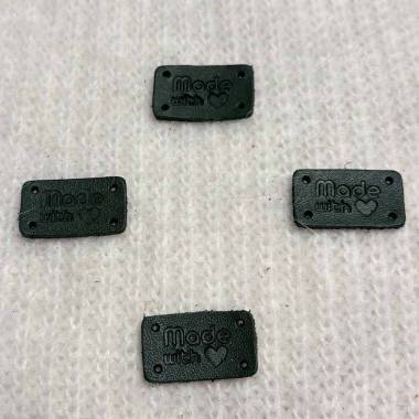 Tag Handmade With ❤, leather, green