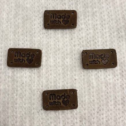 Tag Handmade With ❤, leather, mocha